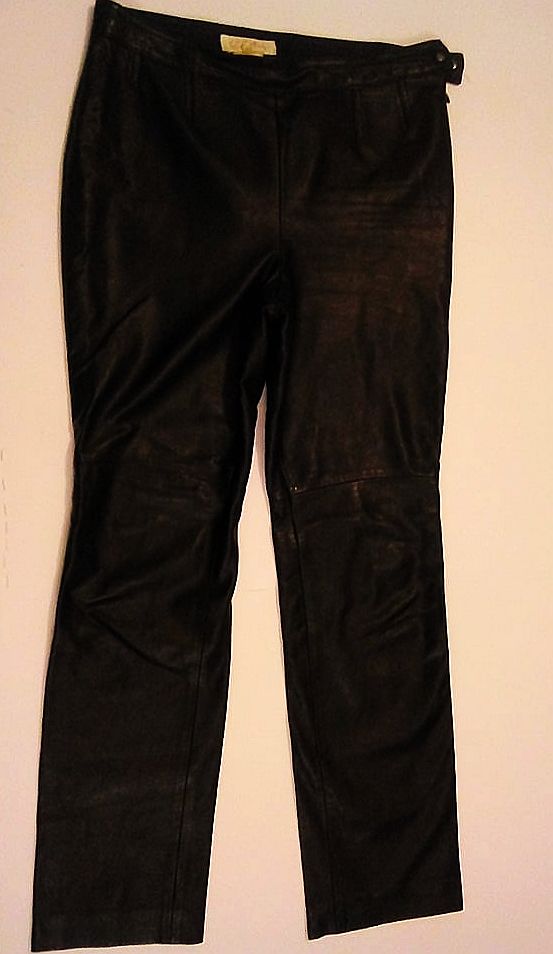 Spodnie skórzane Escada Margaretha r.L czarne