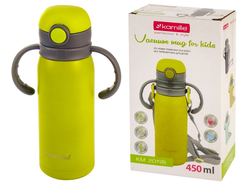 KUBEK TERMICZNY BIDON DZIECI 450ml TERMOS UCHWYTY