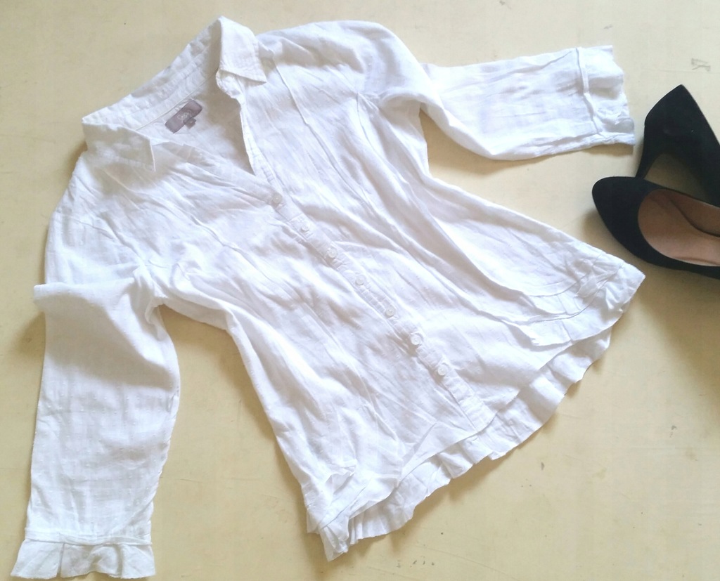 MONSOON 38_M biała koszula bawełna do pracy