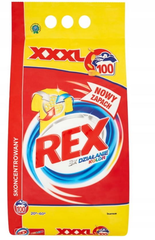 REX Proszek do prania KOLOR 7,5 kg = 100 prań!