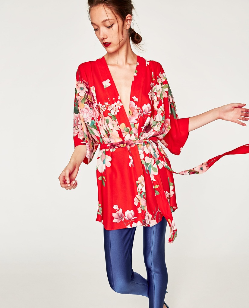 ZARA kimono z nadrukiem