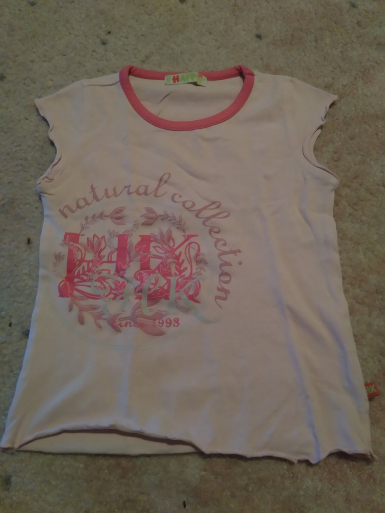 Bluzka t-shirt 122 cm 7-8 lat różowy HAPPY KIDS