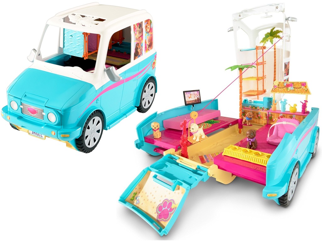 Barbie WAKACYJNY POJAZD PIESKÓW KAMPER Auto DLY33