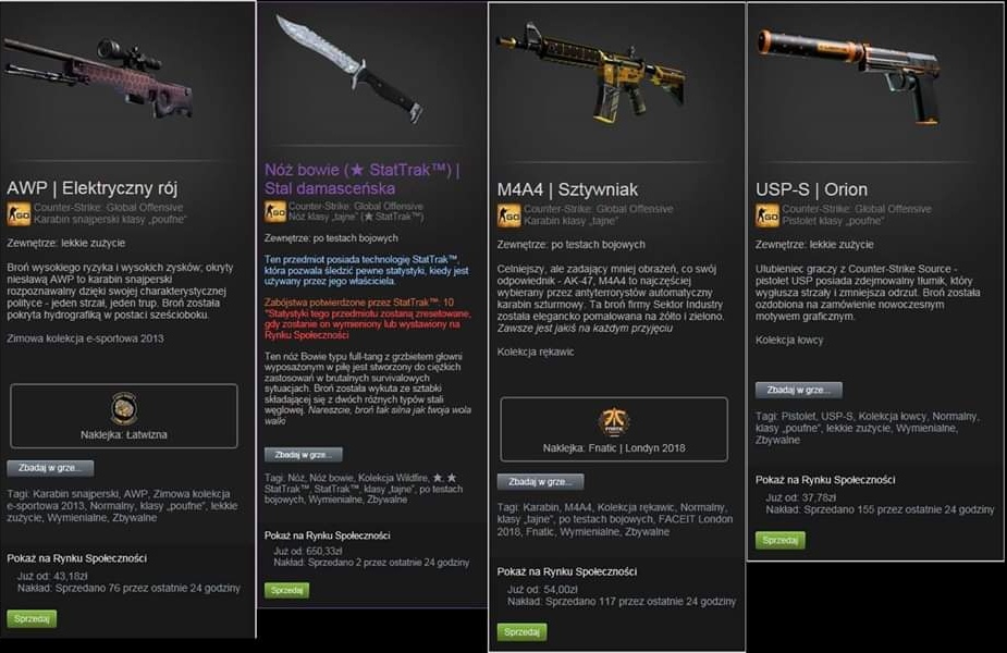 SKINY CS:GO KOSA/AWP/USP-S/M4A4