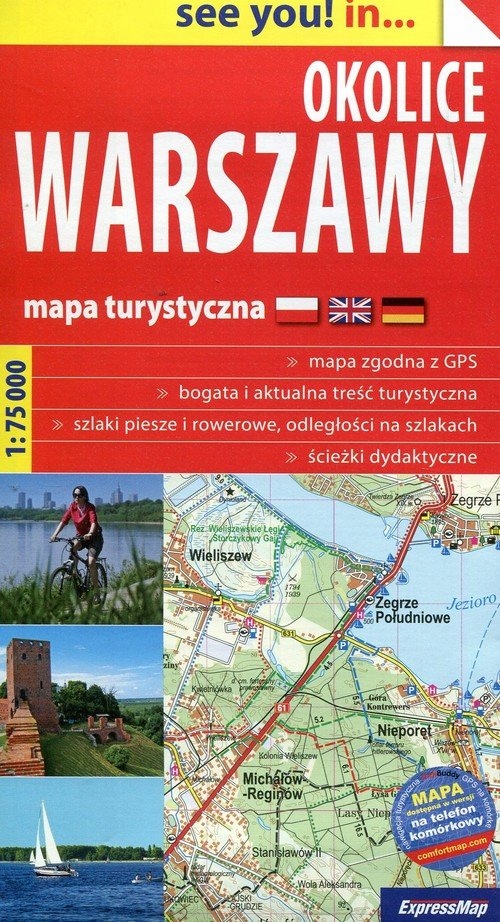 mapa turystyczna warszawy Okolice Warszawy mapa turystyczna 1:75 000   7326335586 