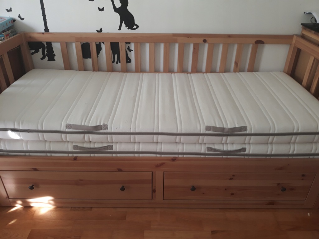 IKEA HEMNES leżanka, łóżko + materac MALVIK x 2 7615131111