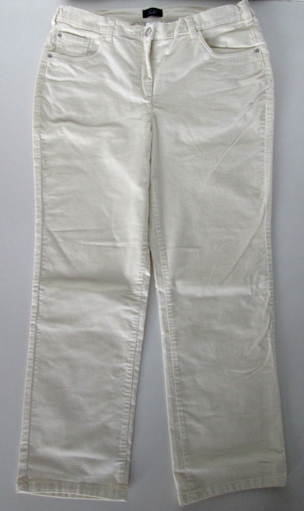 Spodnie jeansy sztruks poszerzane w biodrach r.44