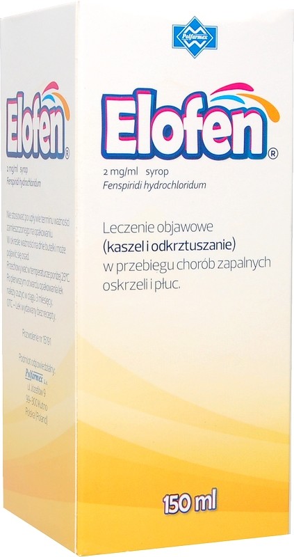 ELOFEN SYROP 2mg/ml 150 ml NA KASZEL pulneo data w
