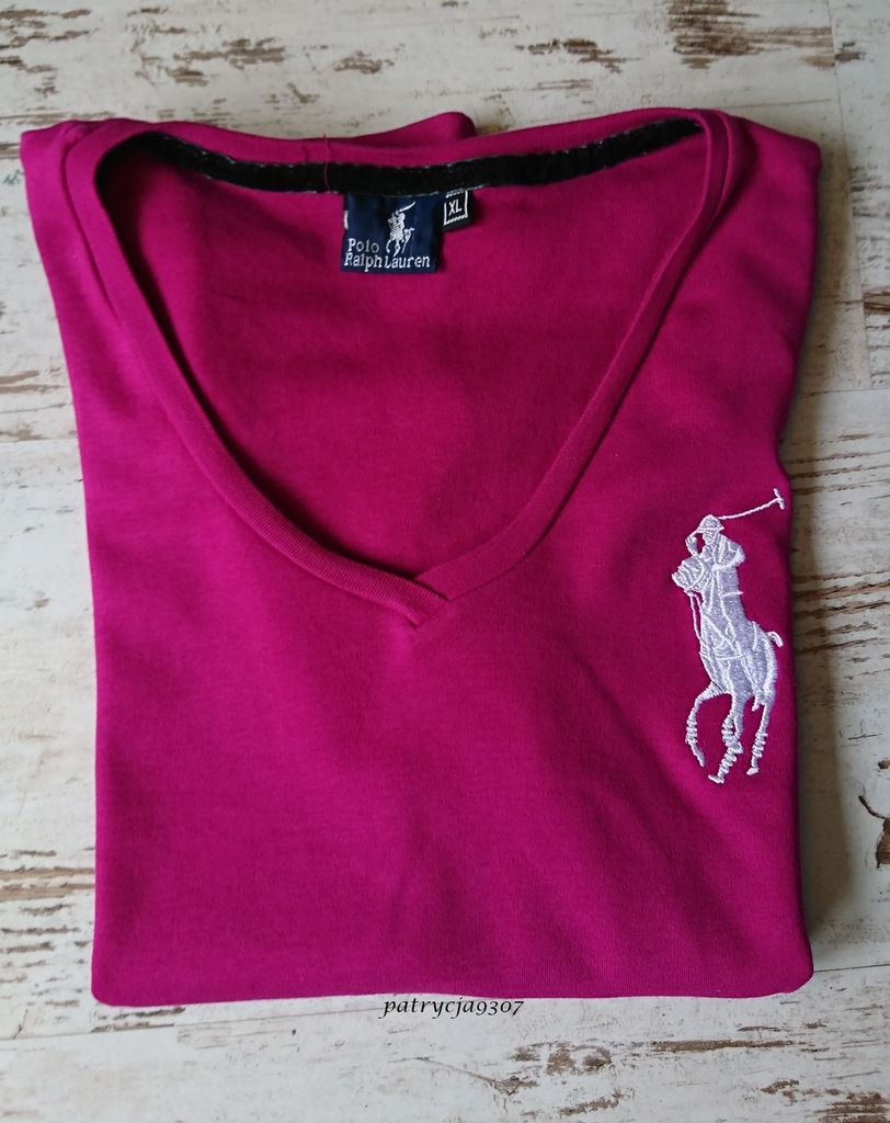 Ralph Lauren bluzka koszulka damska logo dekolt V