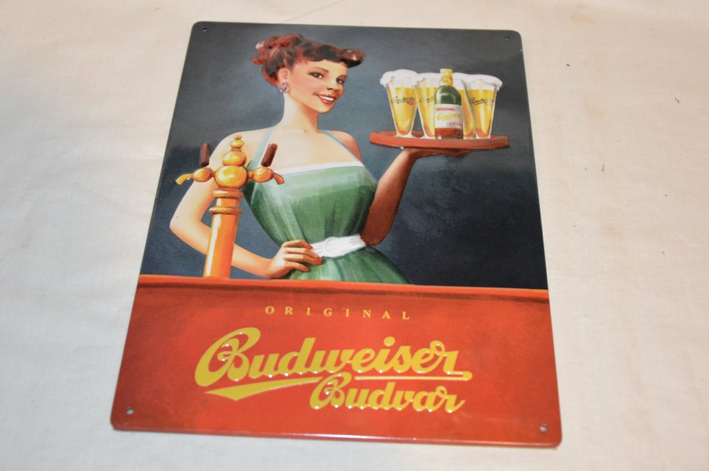 TABLICA REKLAMA SZYLD PIWO BUDWEISER -WYPUKŁA
