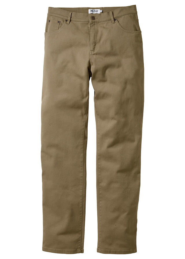 Spodnie ze stretchem Classic Fit zielony 24 973492