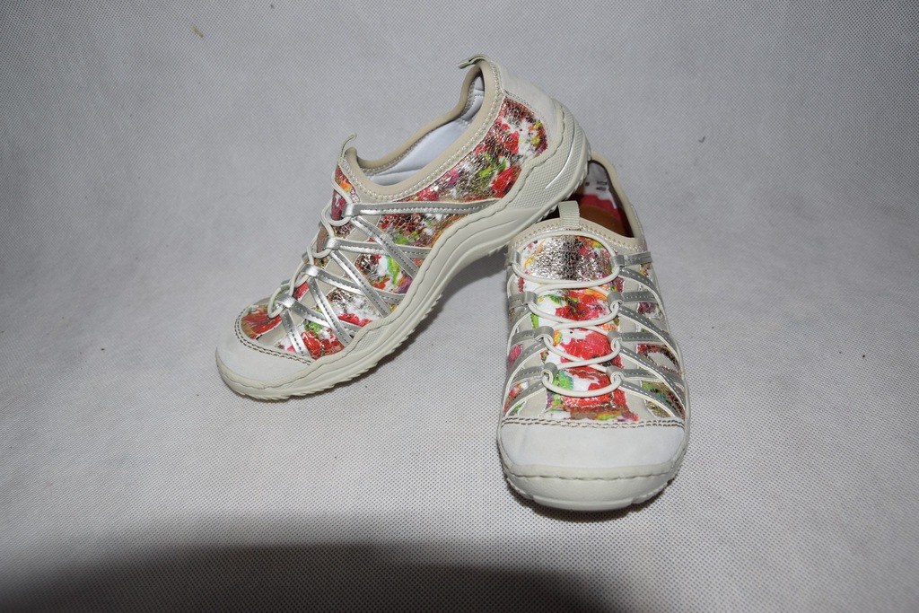 Rieker buty sportowe kwiaty 38 idealne L0563-80