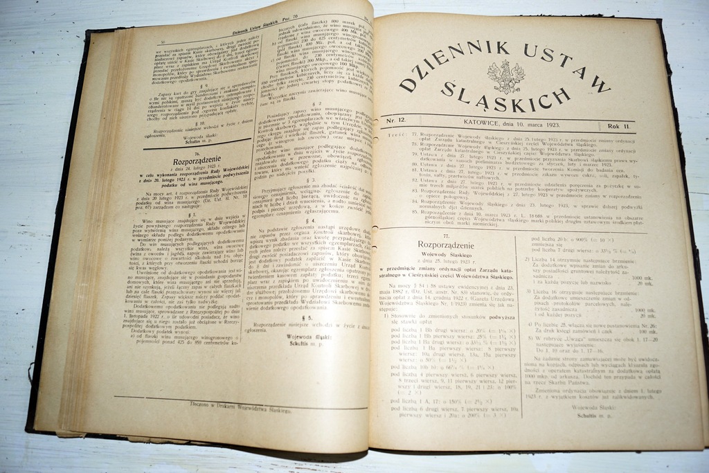 DZIENNIK USTAW ŚLĄSKICH KATOWICE 1923 r.