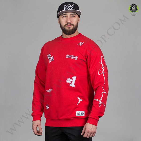 Bluza Ganja Mafia Signature Patch Red XXL+Wlepy