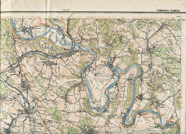 PODOLE : TYŚMIENICA  ::  mapa wojskowa WIG 1926