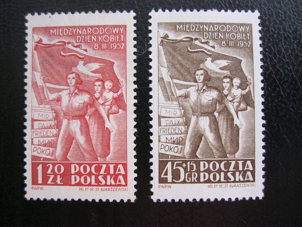 POLSKA 1952 -Dzien kobiet /Fi.586,587 (2 znaczki)