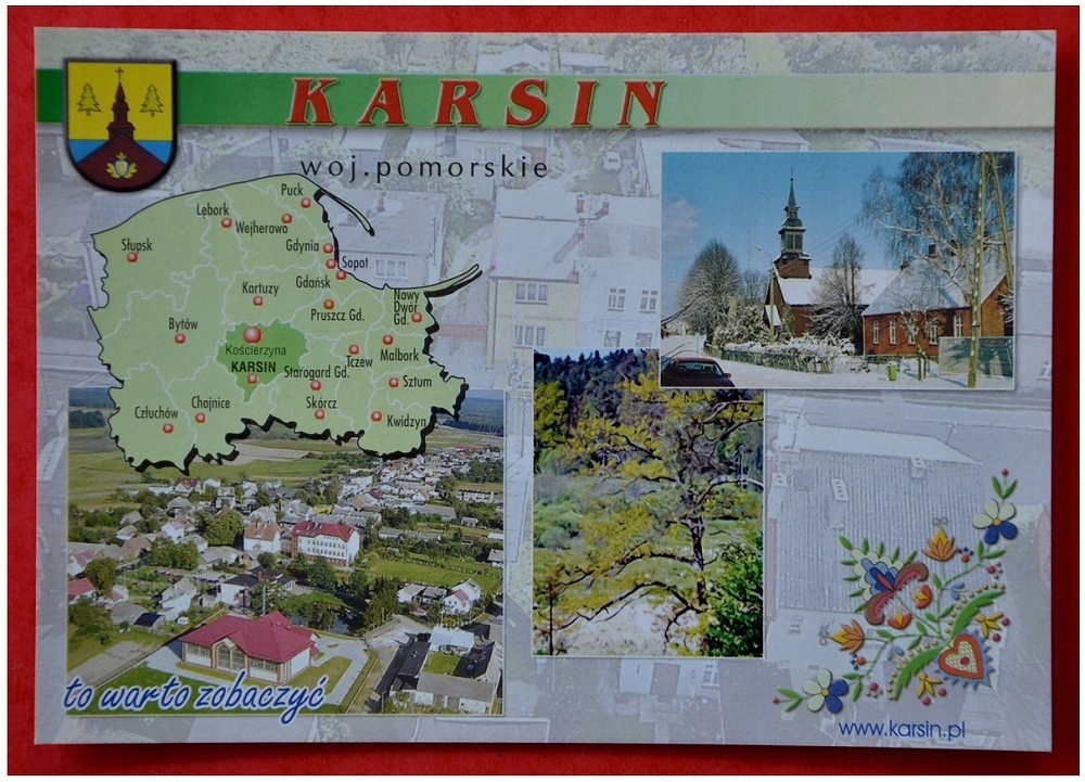 Karsin.Gmina Karsin / mapa / herb