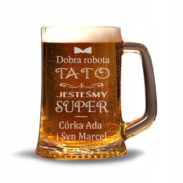 Kufel z grawerem 'Dobra robota Tato...' Dzień Ojca