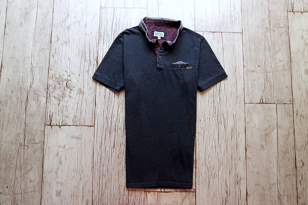 DIESEL   KOSZULKA POLO COTTON SZARA  S