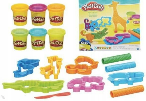 PLAY DOH CIASTOLINA ZOO LEW ŻYRAFA SŁOŃ KROKODYL