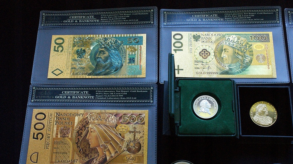 monety kolekcjonerskie banknoty pozłacane 24k 7599807339 oficjalne