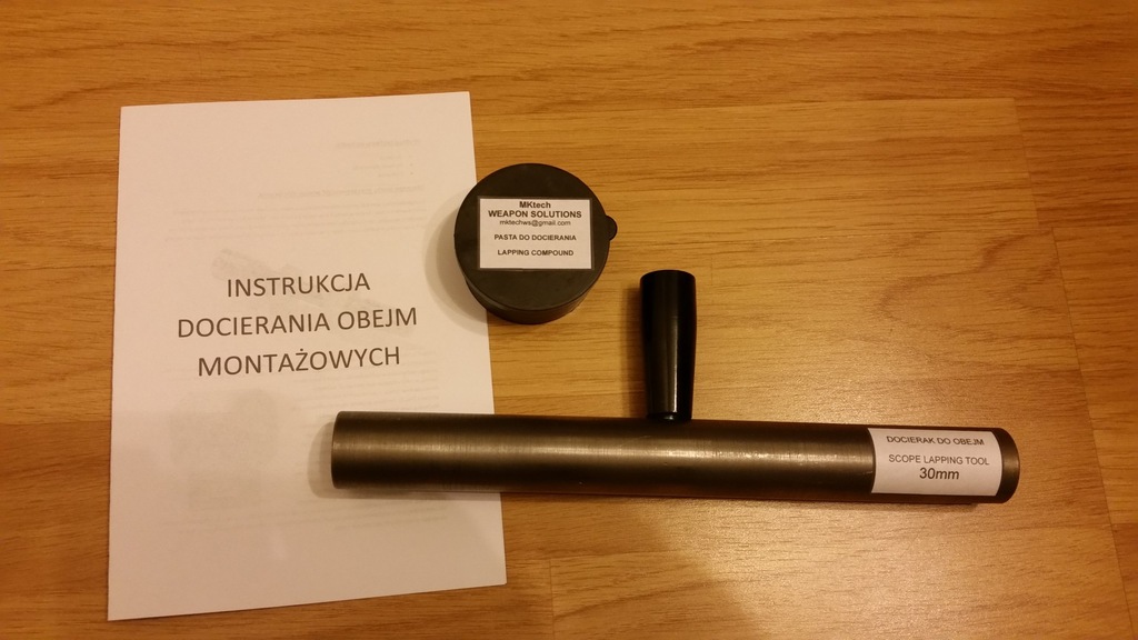 Zestaw do docierania obejm lunety 30mm - lapping