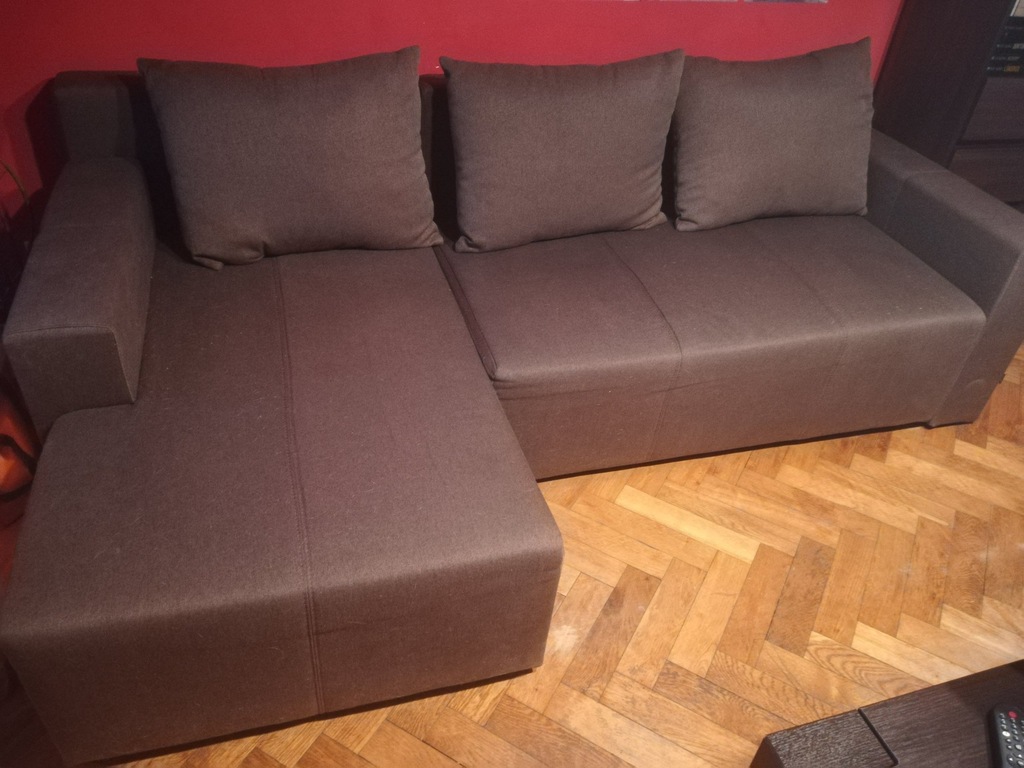 Narożnik Black Red White Brązowy z funkcją spania