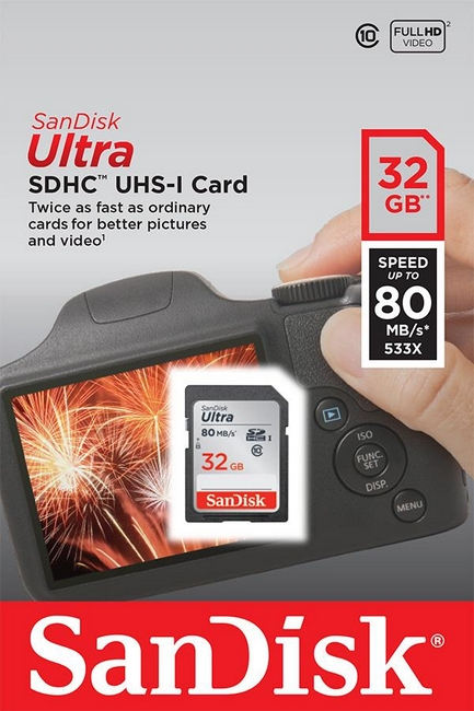 Karta Pamięci SDHC 32GB SanDisk Ultra 80MB/s UHS-I