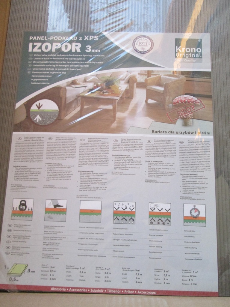 podkład pod panele izopor 3mm krono oryginal