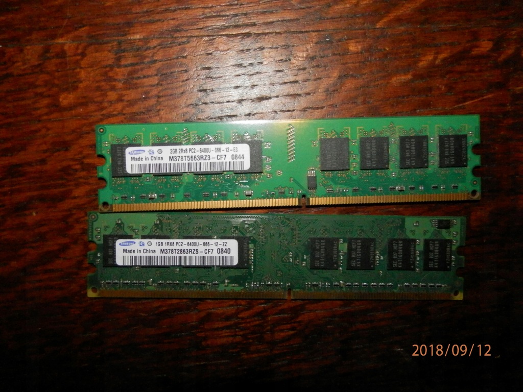 3GB RAM DDR2 SAMSUNG 2GB PC2-6400U + 1GB PC2-6400U
