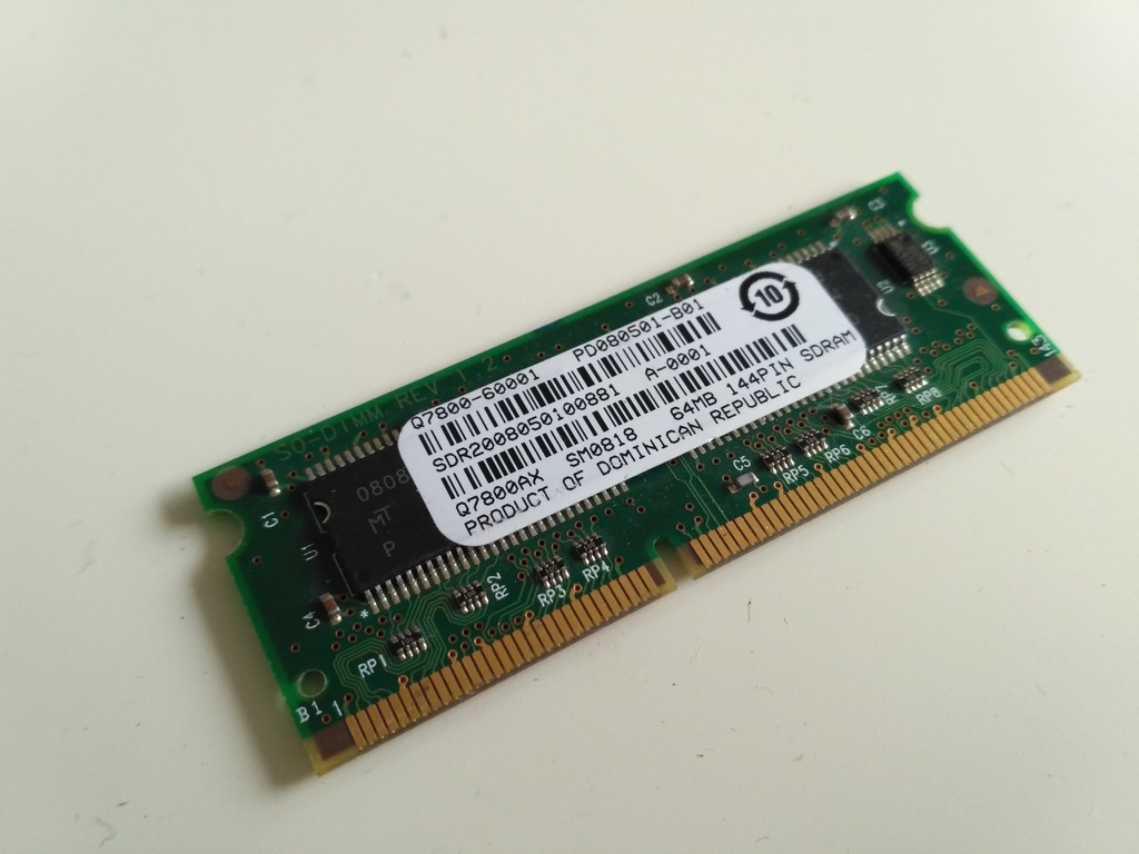 HP Q7800-60001 Q7800AX 64MB SD RAM 144-Pin SDRAM