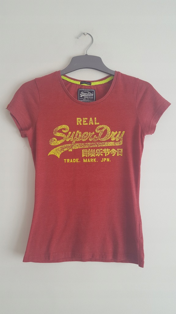 T-shirt czerwony damski SuperDry r. S