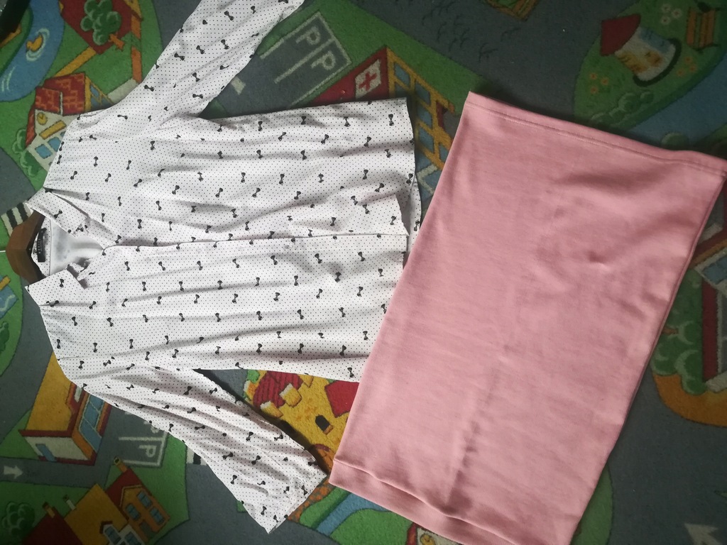 Prążkowana spódnica + koszula Mohito