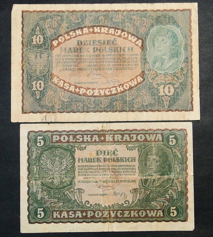 23.08.1919 Polska Krajowa Kasa Pożyczkowa 5 + 10 m