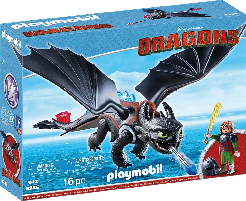 PLAYMOBIL DRAGONS 9246 CZKAWKA I SZCZERBATEK KRK
