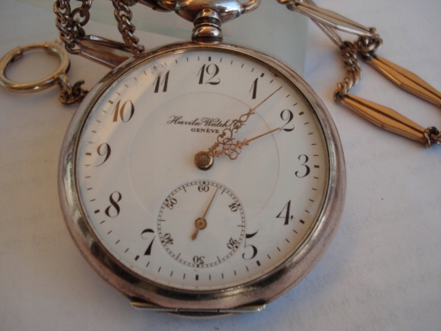 Havila Watch Co Geneve w srebrze zegarek kieszonka 7712142370