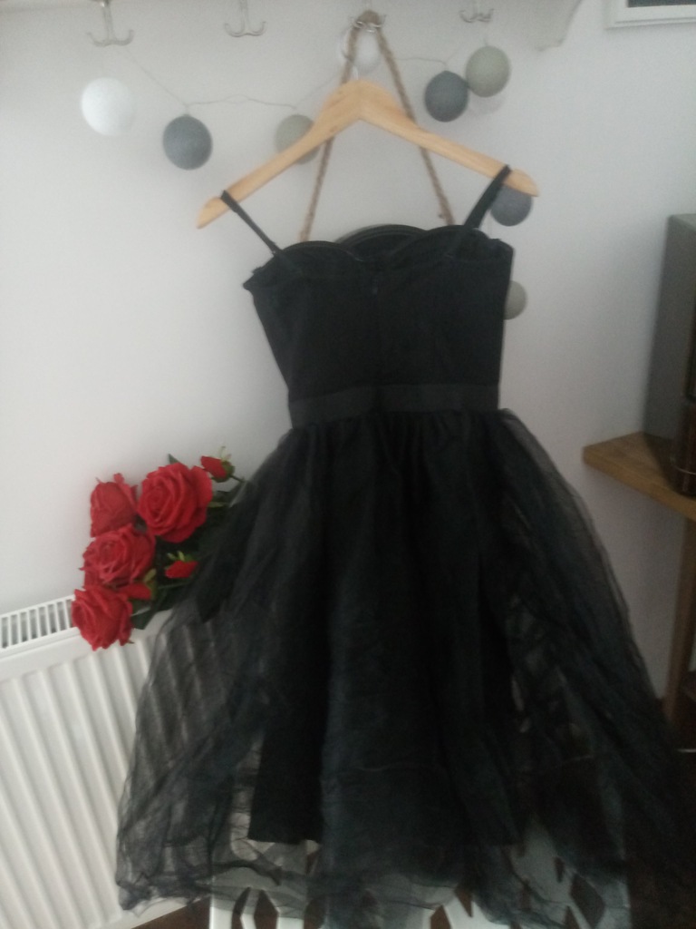 Sukienka czarna gorset tiulowa  tally weijl  M