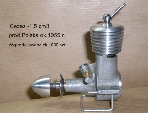 Silnik modelarski produkcji polskiej Cezas 1.5 cm3