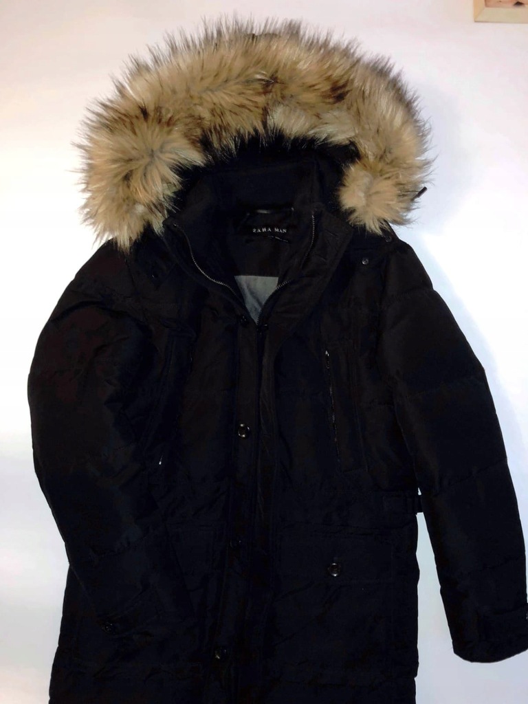 ZARA kurtka zimowa męska parka z futerkiem r.L 7334093893 zara kurtka futro męska