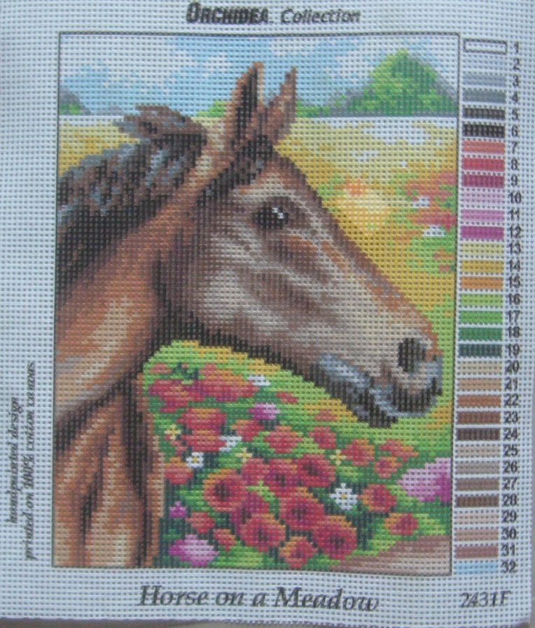 2431 F orchidea KANWA DRUKOWANA KOŃ zestaw mulin