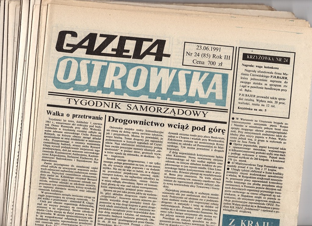 Ostrów Wlkp Gazeta Ostrowska rocznik 1991