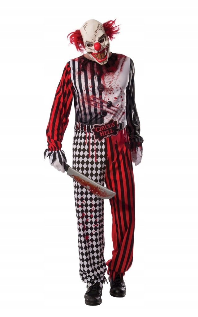 STRÓJ KLAUN CLOWN STRASZNY KOMBINEZON HALLOWEEN M