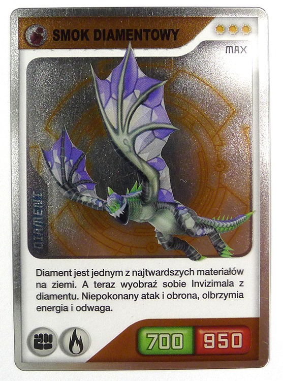 INVIZIMALS DIAMENT karta 329 Smok Diamentowy Max