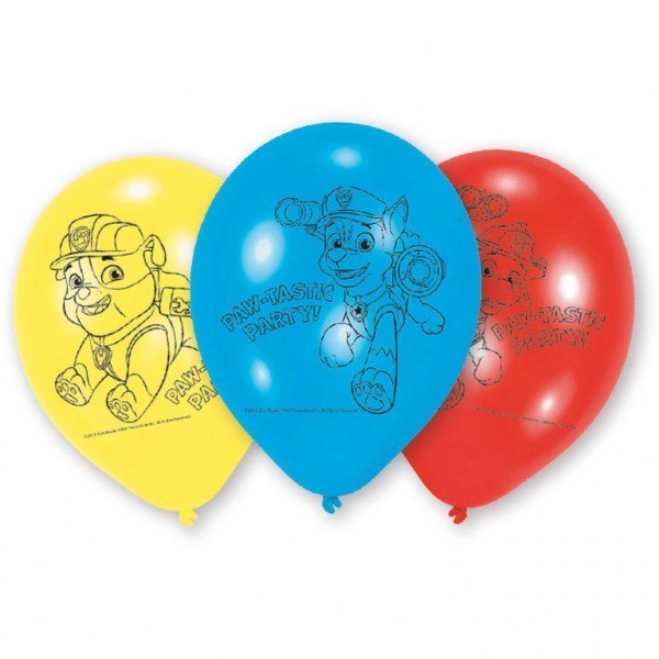 Balony z nadrukiem Psi Patrol, 6 sztuk