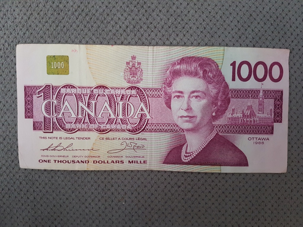 1000 dolarów kanadyjskich 1988r. RZADKI! UNIKAT!