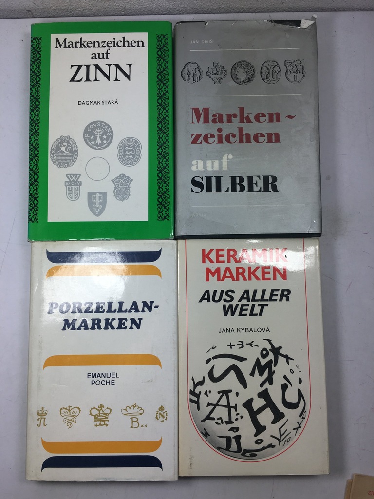 CERAMIKA PORCELANA ZNAKI SREBRO SYGNATURY ARTIA x4