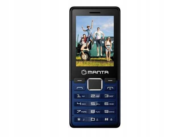 Niebieski Telefon MANTA AVO 2 TEL92411 Dual Sim FM