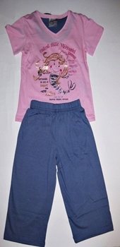Piżama dziewczęca Vienetta 3/4 spodnie r.98-104