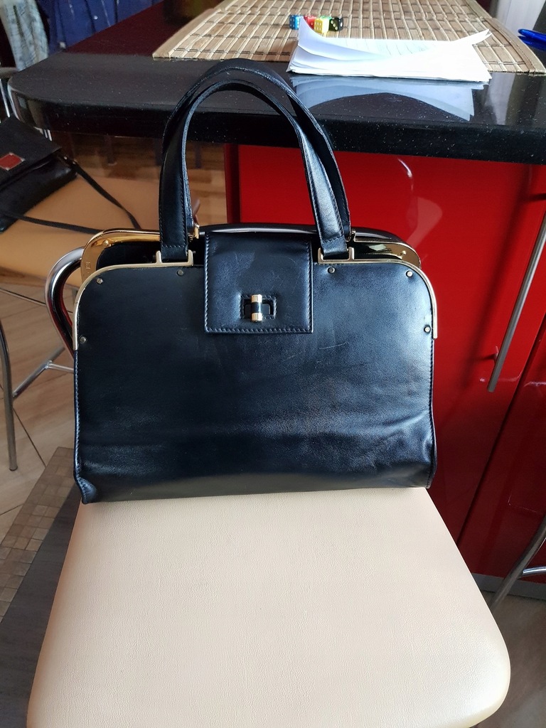 Yves Saint Laurent YSL skóra torebka A4 kuferek