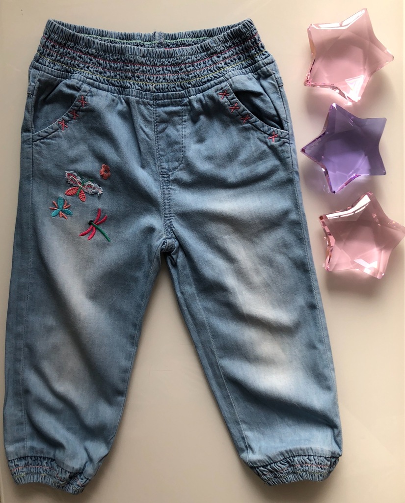 Cool Club 86 jeansy spodnie sliczne kwiatki